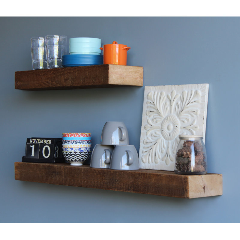 Williston Forge Corda Reclaimed Barn Wood Floating 2 Piece Wall