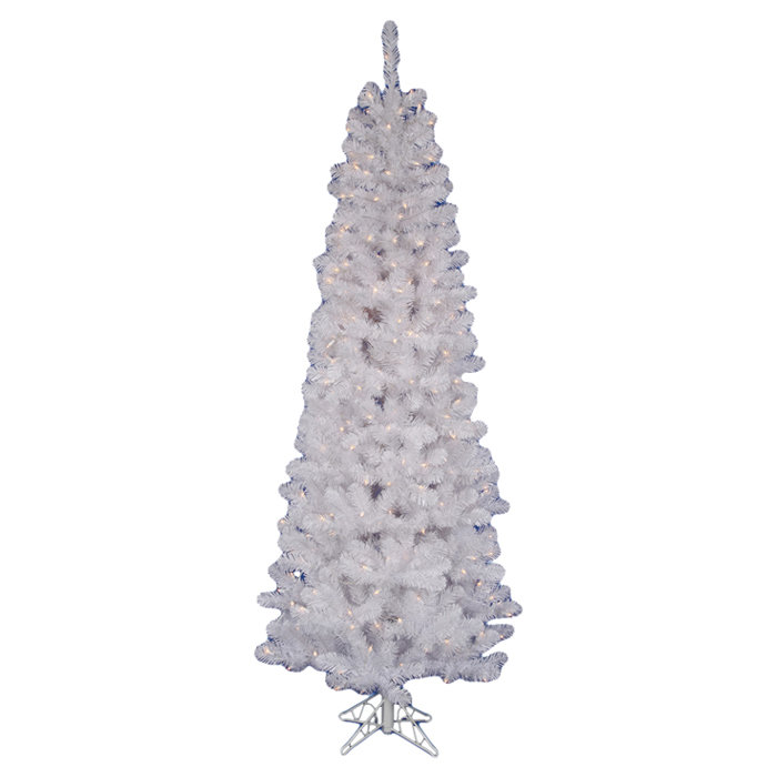 Vickerman White Salem Pencil Pine 5.5' Artificial Christmas Tree with 200 Clear Lights & Reviews