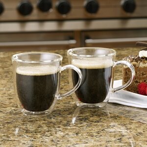 Insulated Glass 6 oz. Cappuccino Cup (Set of 2)