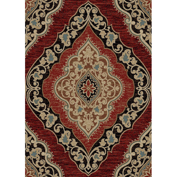 Mayberry Rug Hometown Amelia Red/Black Area Rug & Reviews Wayfair