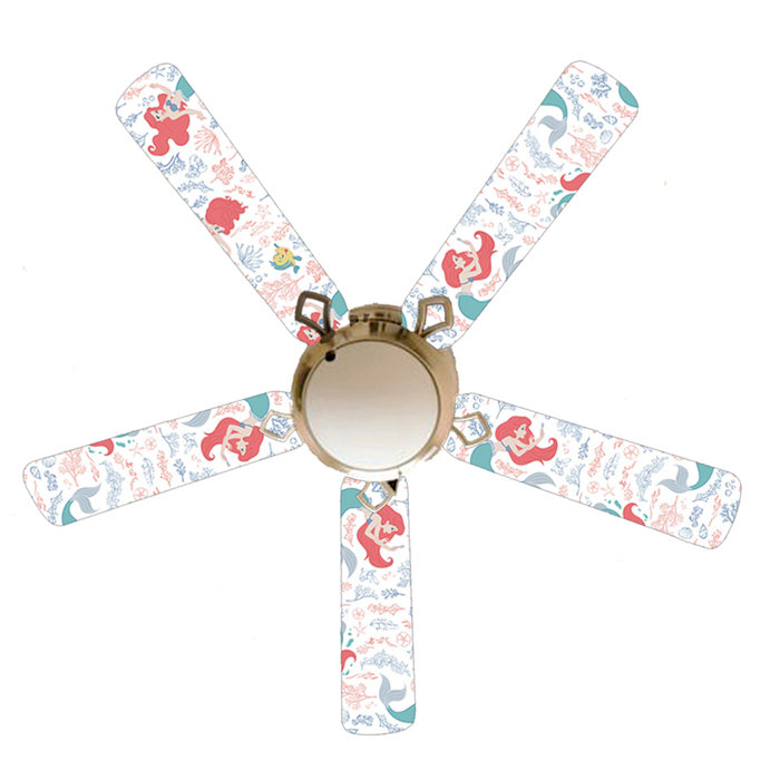 888 Cool Fans 52 Little Mermaid 5 Blade Ceiling Fan Light Kit