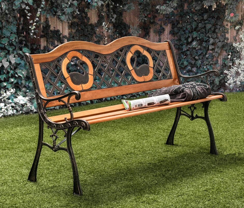 Hokku Designs Trumpeter Outdoor Garden Bench & Reviews | Wayfair