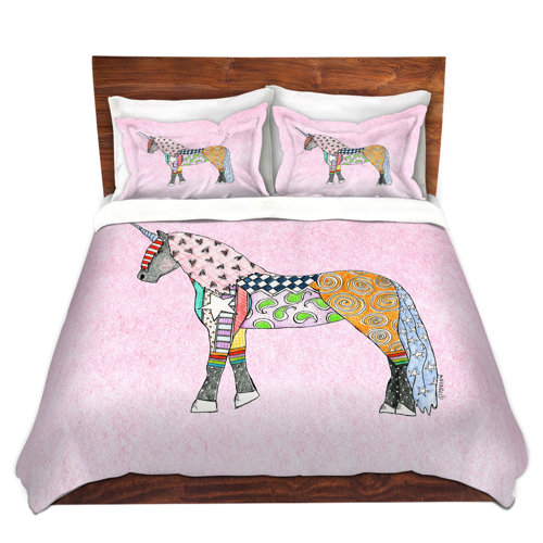 Zoomie Kids Grangeoversands Marley Ungaro Unicorn Pastel Duvet