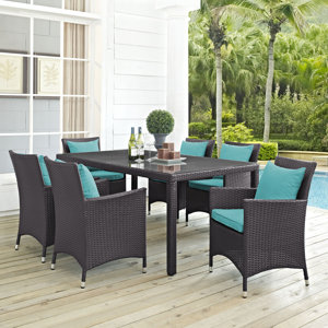 Ryele 7 Piece Outdoor Patio Dining Set with Cushions