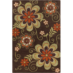 Willow Hand Tufted Wool Dark Brown/Green Area Rug