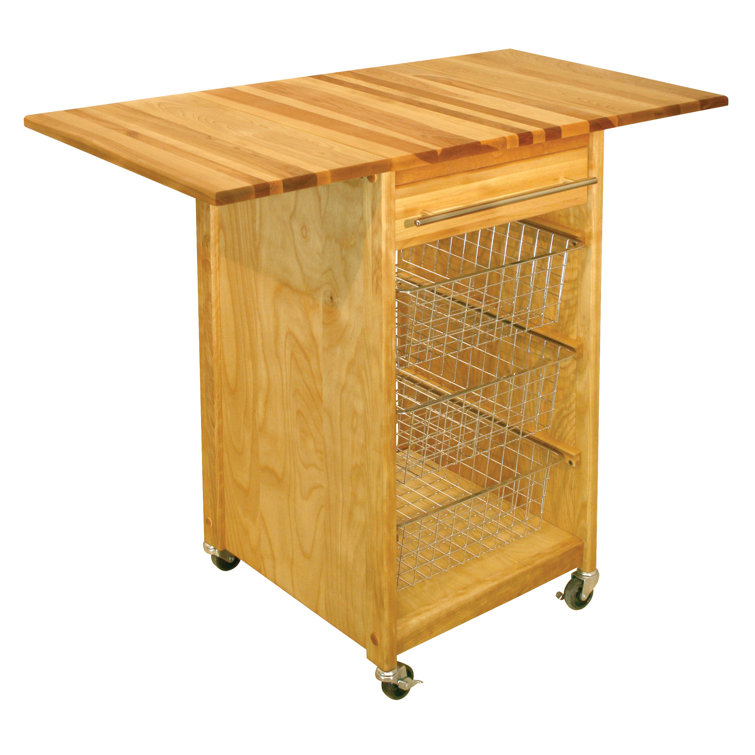 Winston Porter Nedmond Kitchen Cart With Butcher Block Top Reviews Wayfair