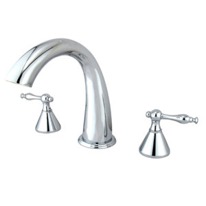 Double Handle Deck Mount Roman Tub Faucet Trim Naples Lever Handle