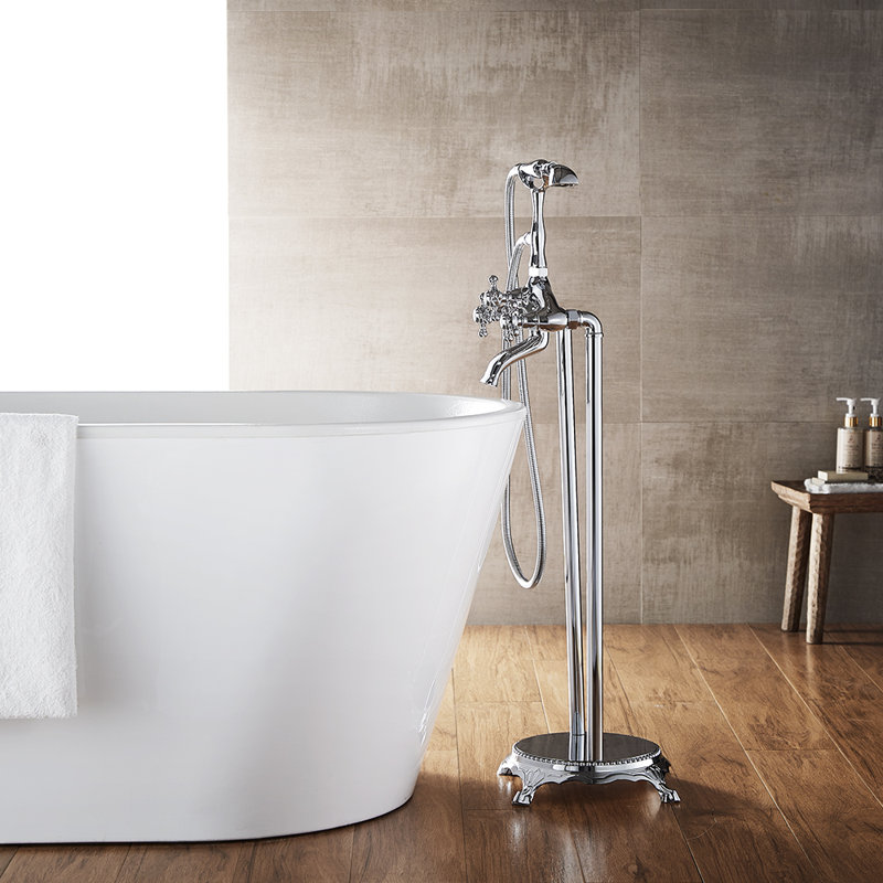 Vinnova Cassandra Double Handle Floor Mount Clawfoot Tub Faucet