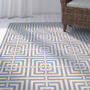 Romola Blue & Bone Indoor/Outdoor Area Rug
