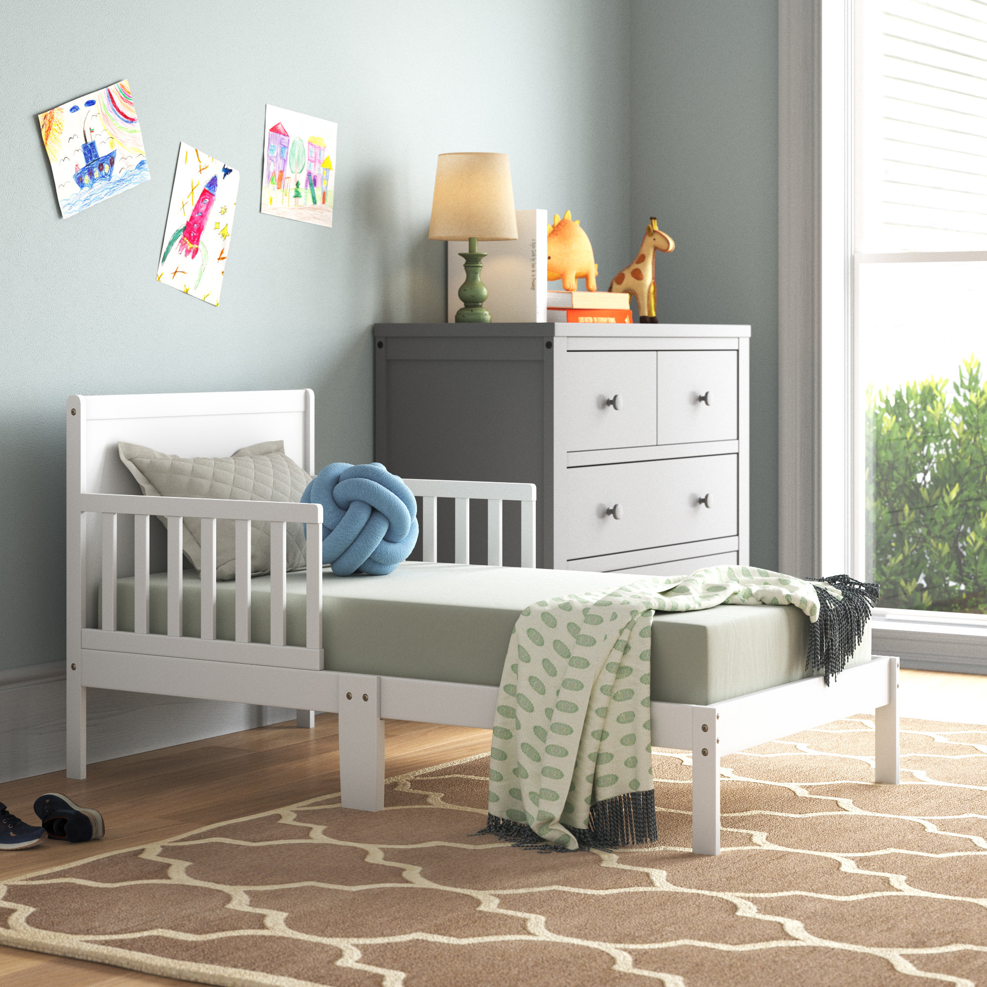 toddler bed grey