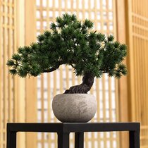 Artificial Plastic Pot Tree Plant Outdoor Indoor Bonsai Home Garden Decor A