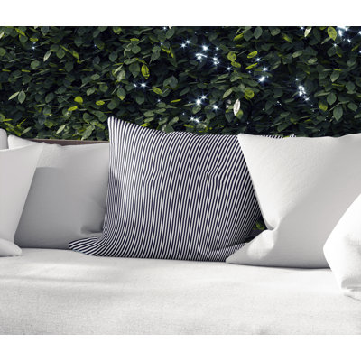 Sahra Cotton Indoor  Outdoor Striped Pillow Gracie Oaks Color BlueNavy Size 16 x 16