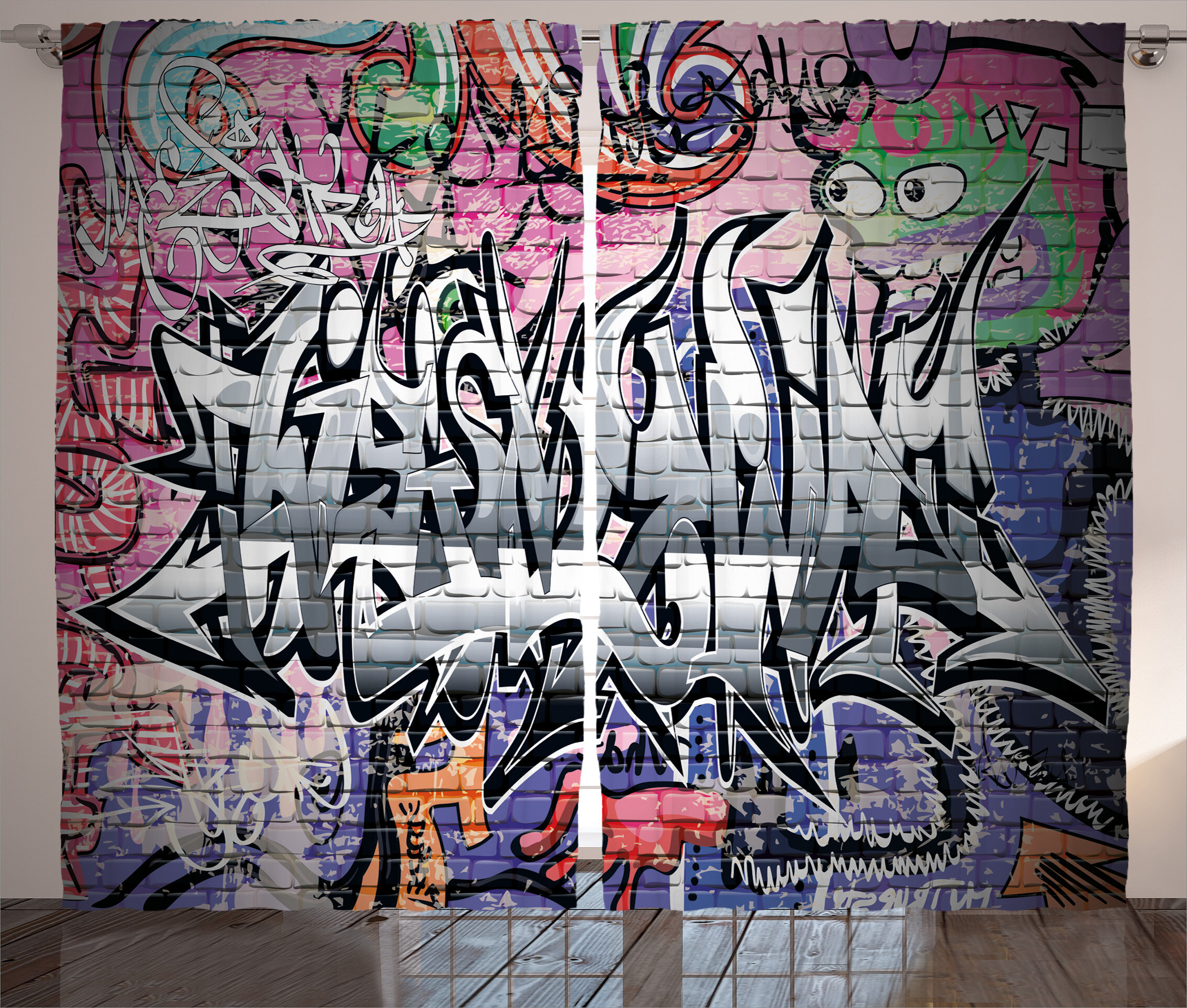 Graffiti Street Art Colore Rustique Rideau