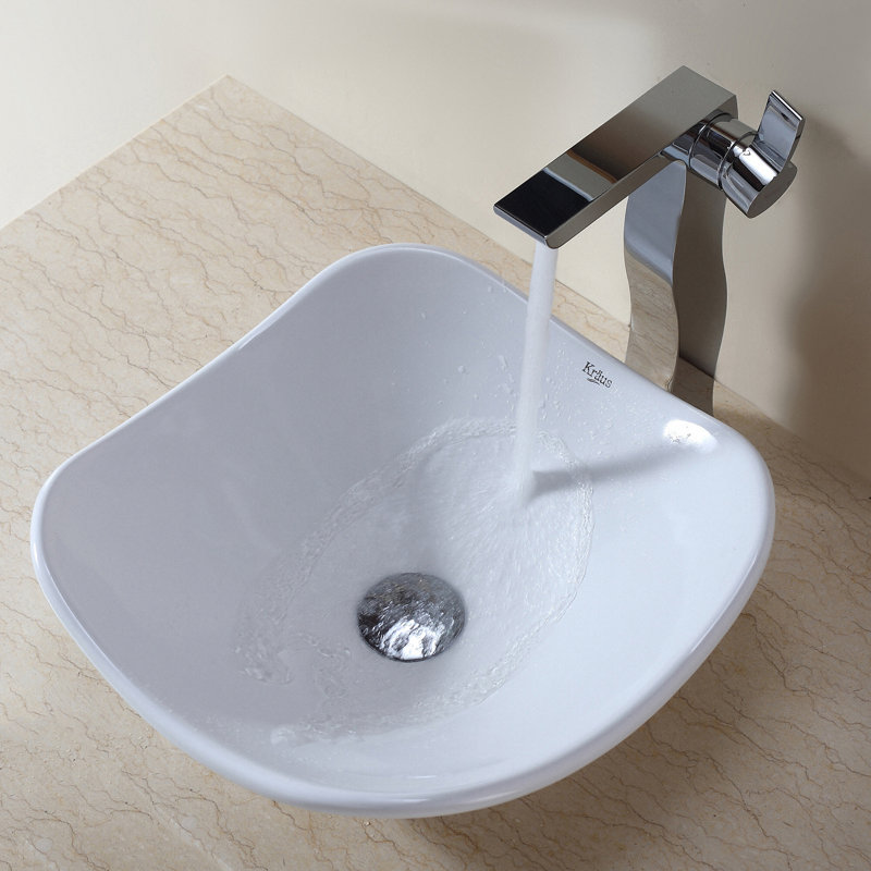 Kraus Ceramic Ceramic Circular Vessel Bathroom Sink & Reviews Wayfair