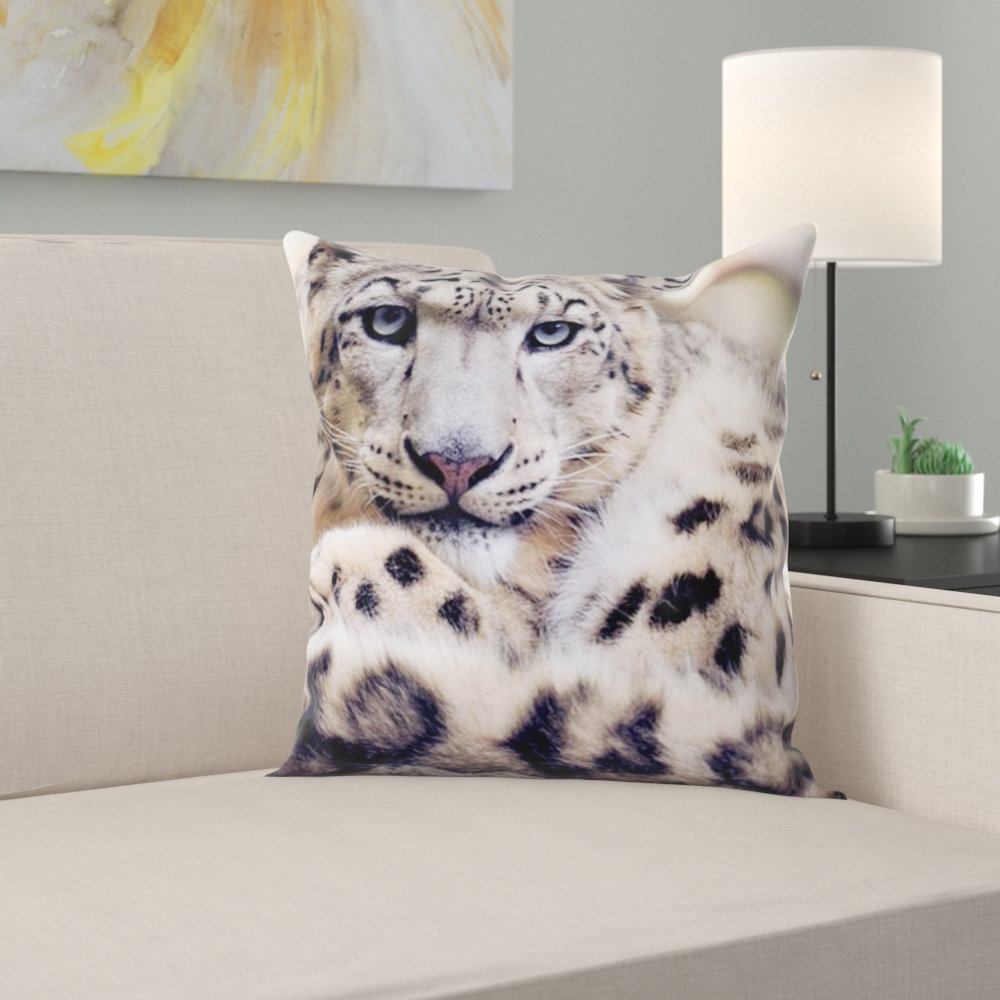 East Urban Home Snow Leopard Throw Pillow Wayfair