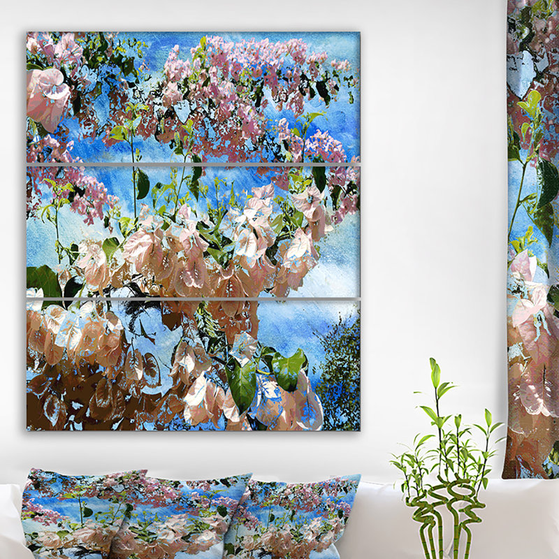 East Urban Home The Flowers And The Sky Oil Painting Print Multi