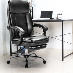 Thre'a Drafting Chair Ergonomic Tall Office Chair ，Modern Ribbed PU Leather Executive Conference Computer Chair，Height Adjustable Mid-Back Footrest with Armrest Lumbar Support Swivel Rolling Chair