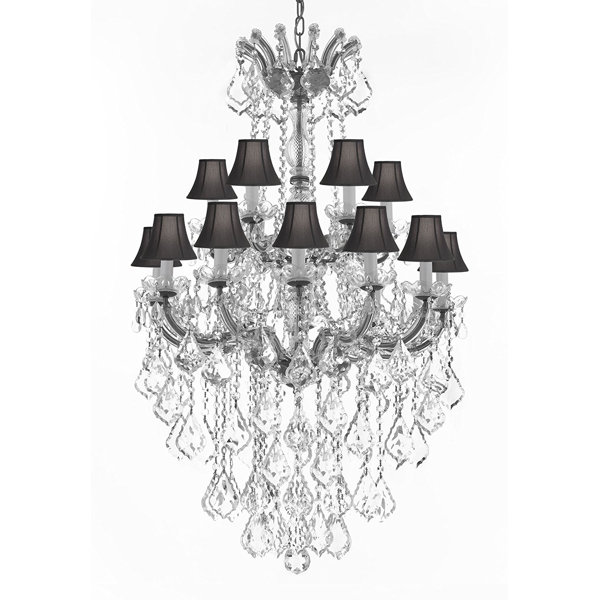 Astoria Grand Alvarado 18 Light Bell Fabric Shade Crystal Chandelier Astoria Grand Alvarado 18 Light Bell Fabric Shade Crystal Chandelier Wayfair