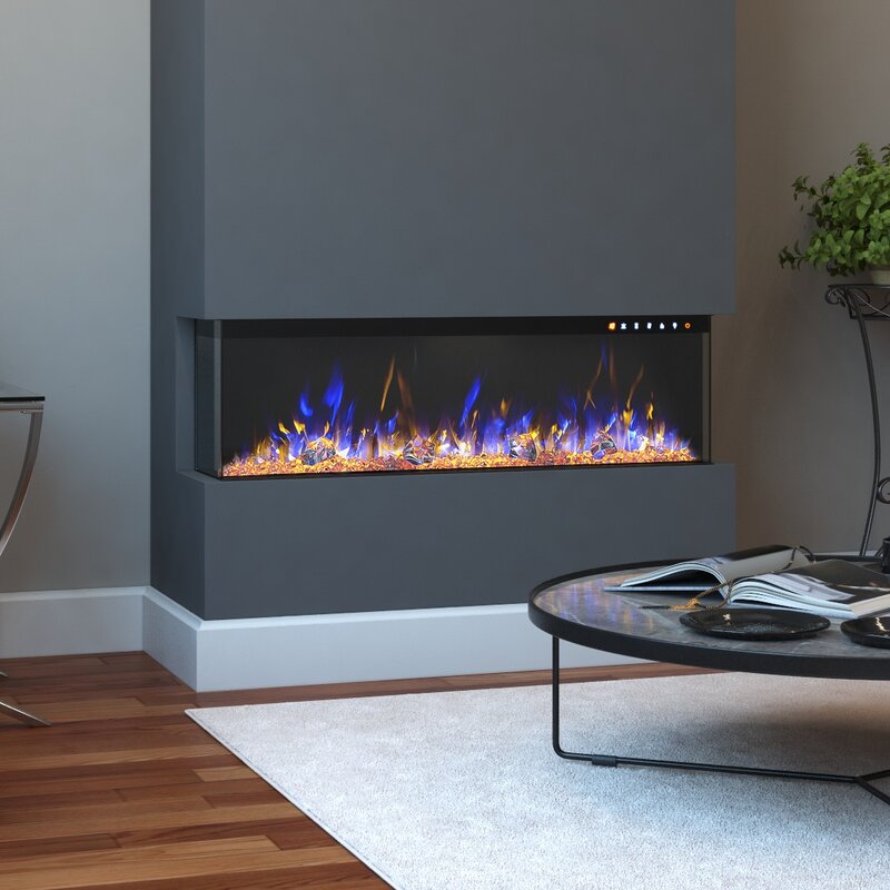 Ebern Designs Holubice Recessed Wall Mounted Electric Fireplace