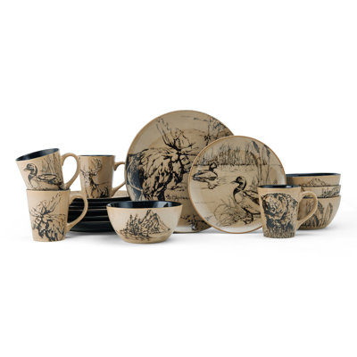 Mossy Oak 16 Piece Dinnerware Set, Service for 4 Mossy Oak