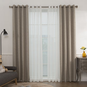 Mix and Match Muji Solid Blackout Thermal Grommet Single Curtain Panel