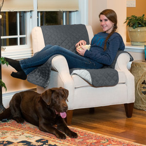Quilted Box Cushion Armchair Slipcover