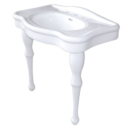 Farmhouse style sink. Ceramic 34" Console Bathroom Sink with Overflow