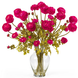 Silk Ranunculus Arrangement in Beauty Pink