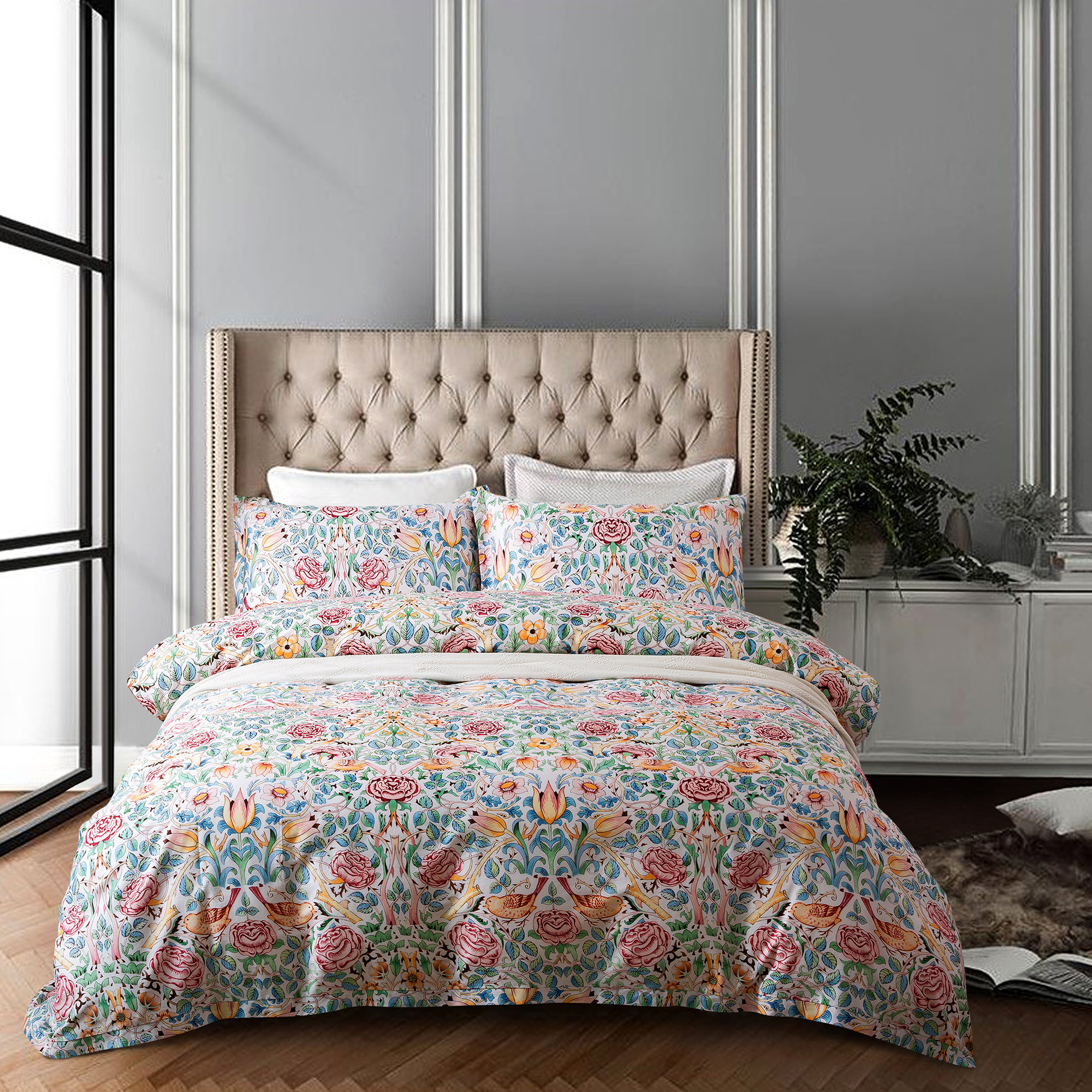 Home Collection Premium Ultra Soft Garden Pattern 3 Piece Duvet Cover Set