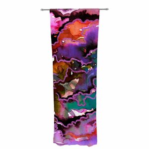 Ebi Emporium Radiant Skies Painting Decorative Abstract Sheer Rod Pocket Curtain Panels (Set of 2)