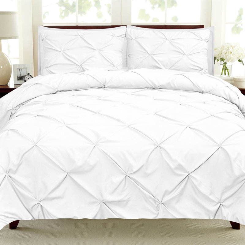 Winston Porter Hartle Luxury Pinch Pleat Pintuck Comforter Set Reviews Wayfair