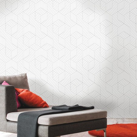 Wrought Studio Rumsey Stripped Hexagon 16 5 L X 20 W Geometric Rumsey Stripped Hexagon 16 5 L X 20 W Geometric And Stick Wallpaper Roll