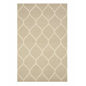 Moroccan Wool Traditional Trellis Hand-Tufted Beige Area Rug