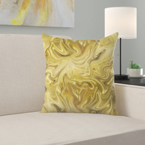 East Urban Home Liquid Gold Throw Pillow Wayfair