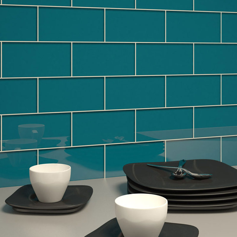 Giorbello 3 X 6 Gl Subway Tile In Dark Teal Reviews Wayfair 3 X 6 Gl Subway Tile In Dark Teal