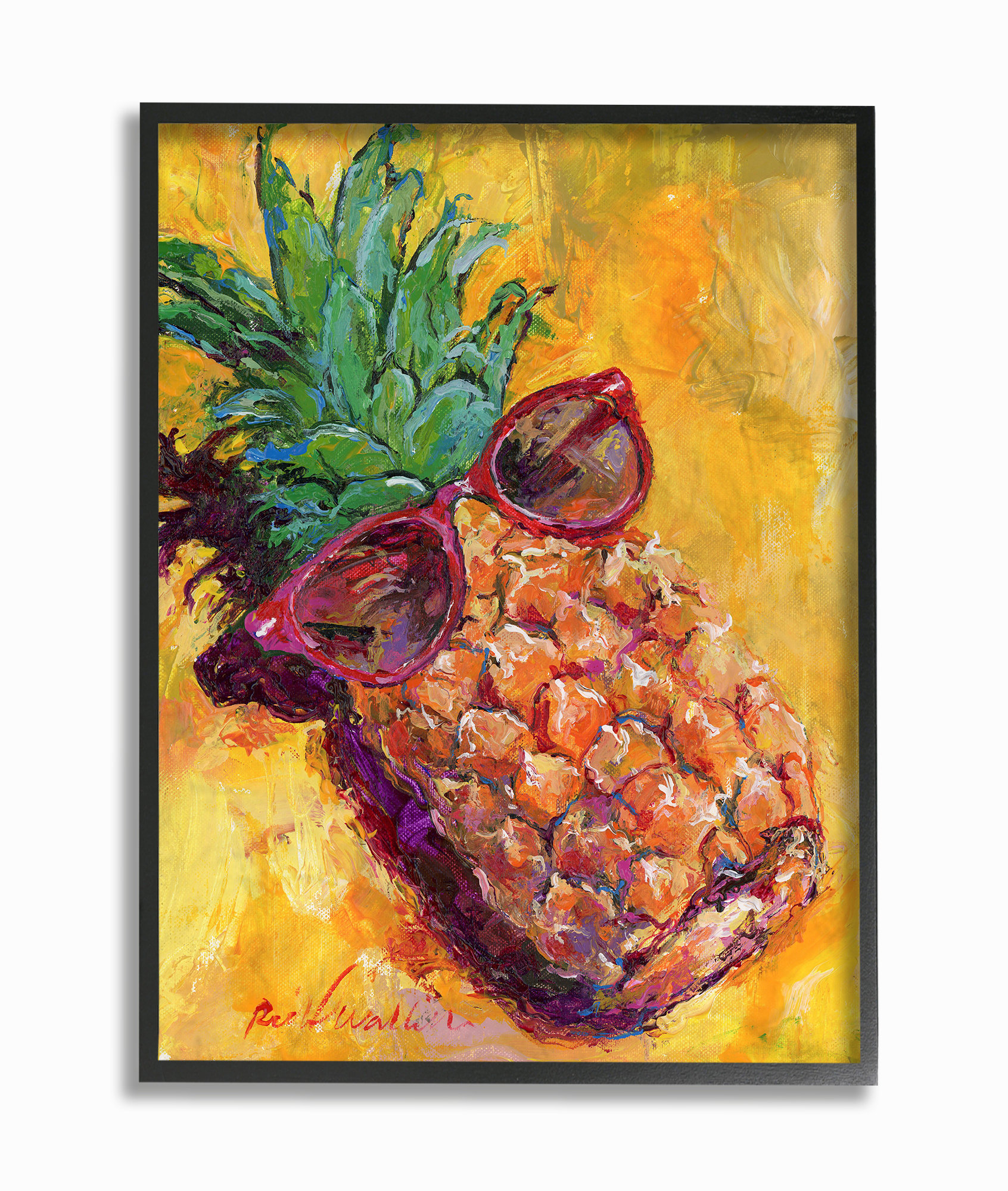 Tropical Pineapple Prints or Canvas Tropical Wood Effect Pineapple Wall Decor Watercolor Pineapple Wall Art Coastal Living Room Set of 3