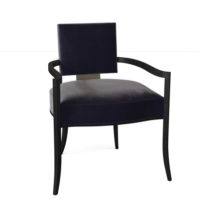 Upholstered Arm Chair Caracole Classic Body Fabric Indigo Velvet Leg Color Wedding Dress White