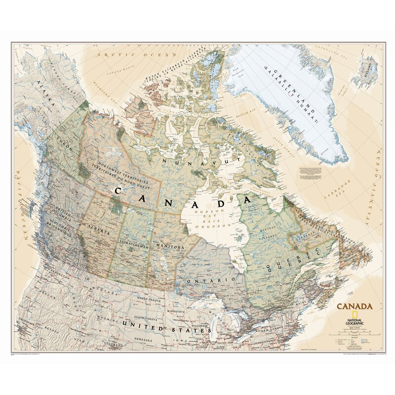 National Geographic Maps Canada Executive Wall Map Wayfair Ca