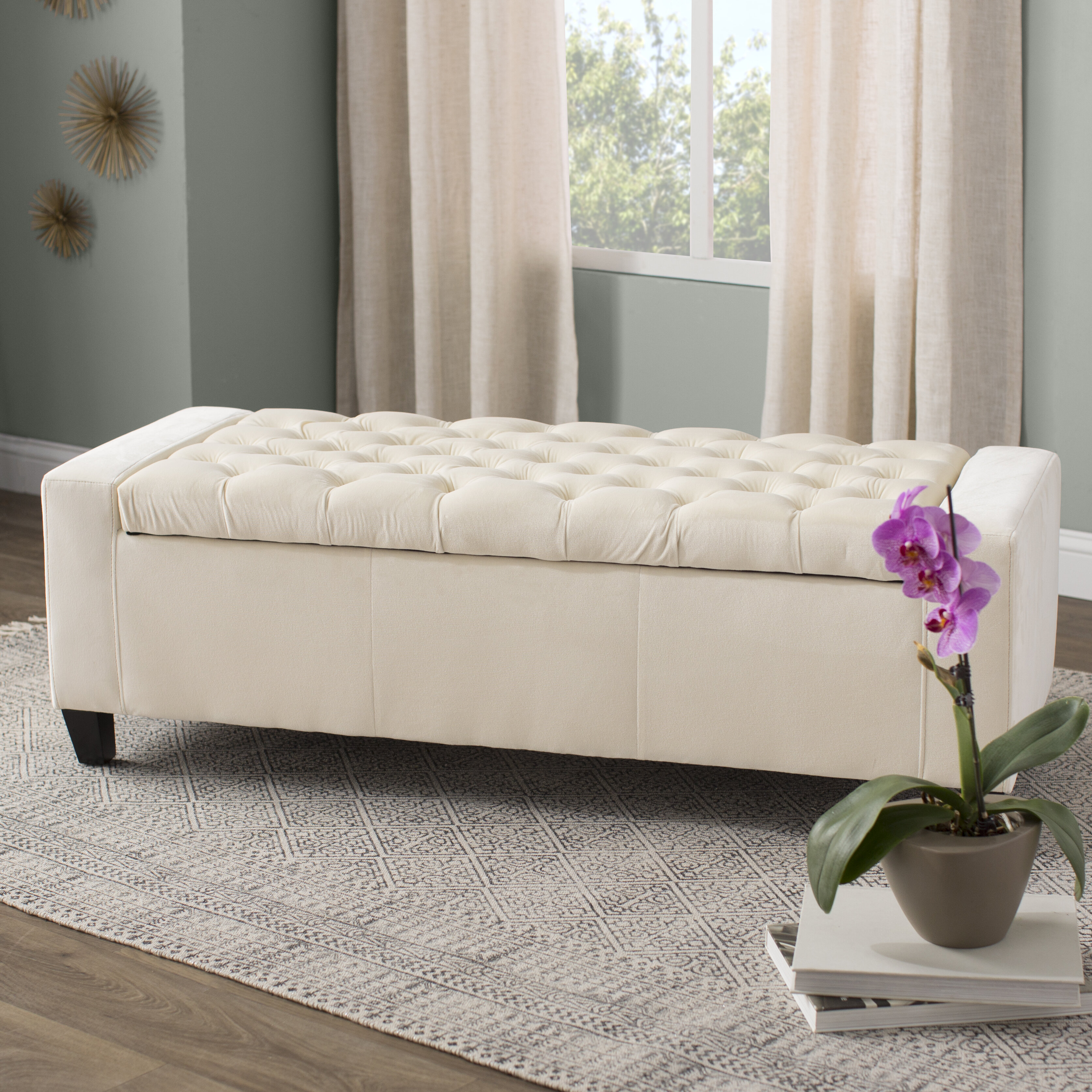 House Of Hampton Ilchester Upholstered Flip Top Storage Bench Reviews Wayfairca