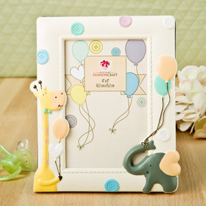 Adorable Giraffe and Elephant Baby Picture Frame