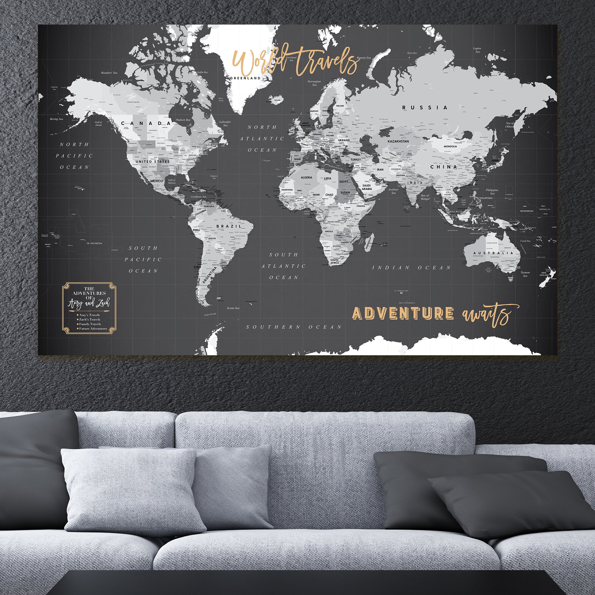 Pin Your Travels World Map PaperRamma World Map Push Pin Map to Mark Your Travels | Wayfair