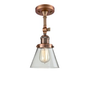 Glass Cone 1-Light Semi Flush Mount