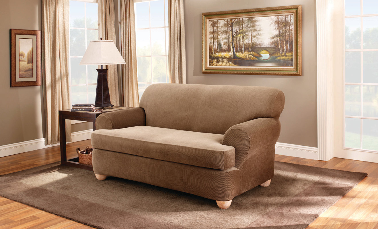 Sure Fit Stretch Stripe TCushion Loveseat Slipcover & Reviews Wayfair