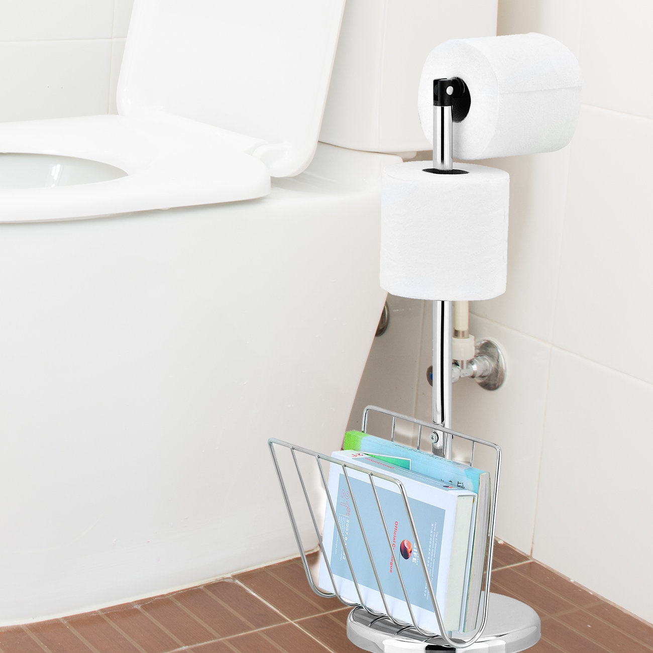 Rebrilliant Cavazos Freestanding Toilet Paper Holder With Magazine Rebrilliant Cavazos Freestanding Toilet Paper Holder With Magazine Stand Wayfair