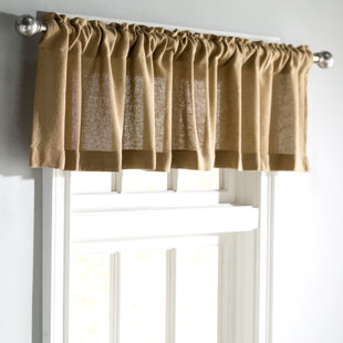 Window Valances Café Kitchen Curtains You Ll Love Wayfair Roxane Burlap Natural Curtain Valance