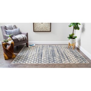 Macclenny Lattice Abrash Black/Ivory Area Rug