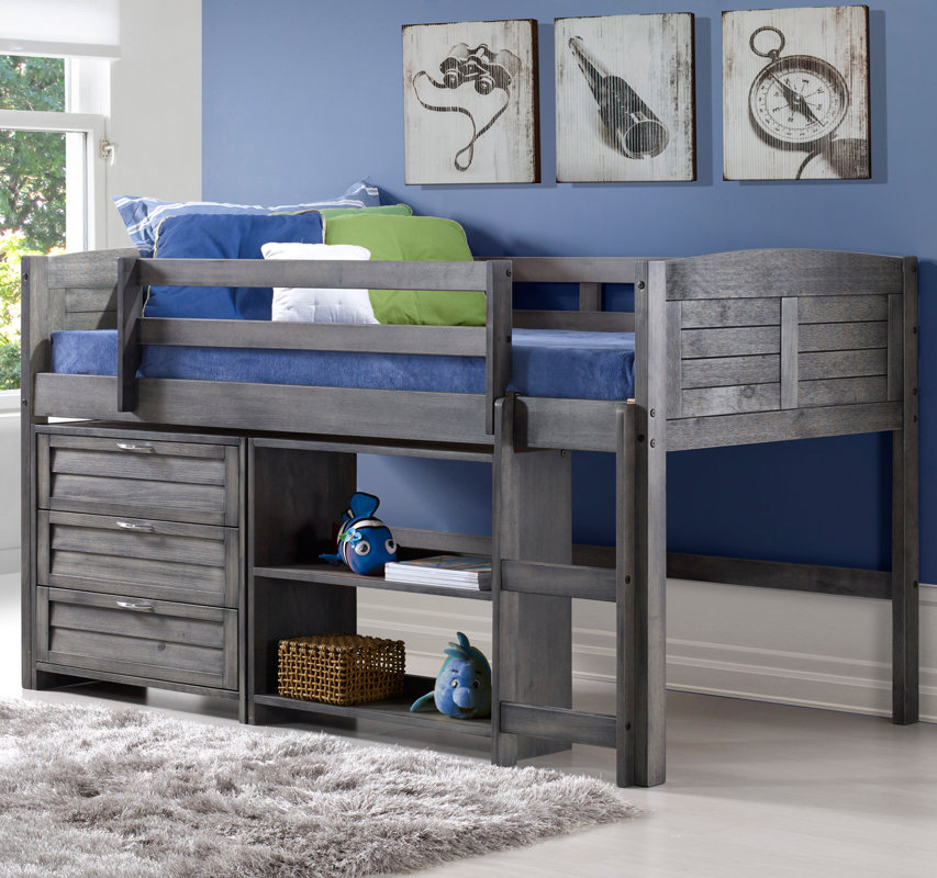 Harriet Bee Evan Twin Low Loft Bed with Storage & Reviews Wayfair