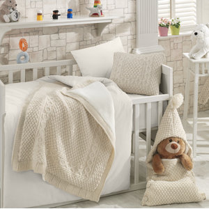Naturel Wool Blended 6 Piece Crib Bedding Set