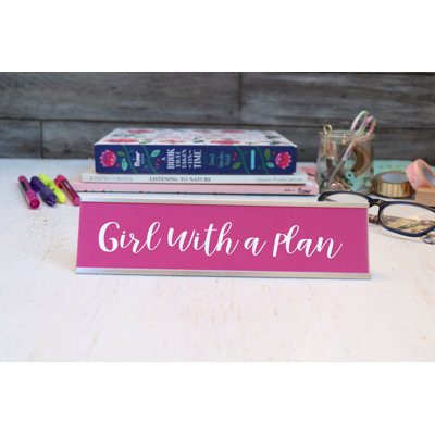 Personalized Desk Plate Office Sign Stamp Out Inc Holder Color Silver Holder Sign Color Pink Sign