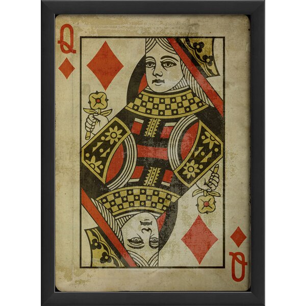 The Artwork Factory Queen of Diamonds Framed Graphic Art | Wayfair